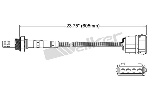 Walker Products Oxygen Sensor 250-23013 for 1990-1995 Volkswagen 1.8L 2.5L (Cabriolet, Corrado, EuroVan, Fox)