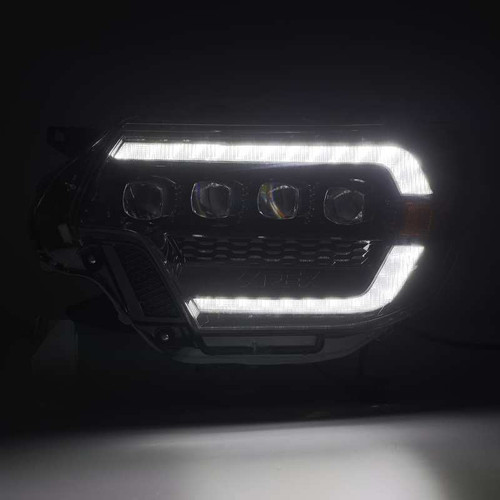 AlphaRex 12-15 Toyota NOVA LED Proj Headlights Plank Style Alpha Blk w/Activ Light/Seq Signal/DRL