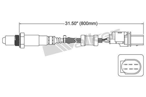 Walker Products Oxygen Sensor 250-25026 for 2006-2025 Audi/Ford/Volkswagen 3.2L 5.2L (A3 Quattro, S6, TT RS Quattro, Transit-150)