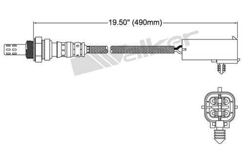 Walker Products Oxygen Sensor 250-24002 for 1990-1998 Chrysler/Dodge/Eagle 2.5L 2.4L (Cirrus, Concorde, Intrepid, LHS)