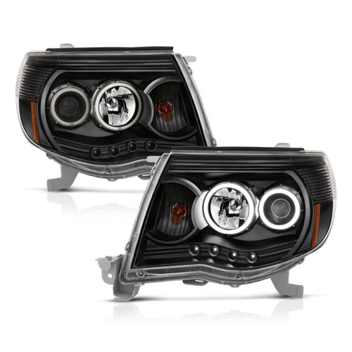 Anzo Projector Headlights with Halo in Black Housing for Toyota Tacoma