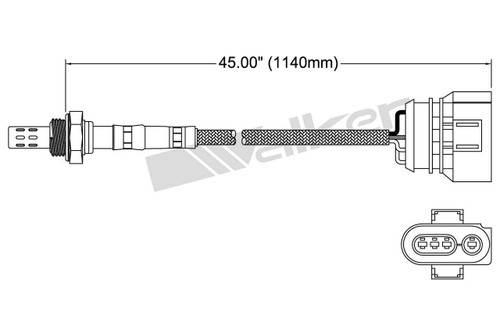 Walker Products Oxygen Sensor 250-24146 for 1996-1999 Audi/Volkswagen 1.8L 2.0L (A4, A4 Quattro, Cabrio, Golf)