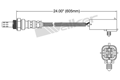 Walker Products Oxygen Sensor 250-24003 for 1993-1997 Chrysler/Dodge/Eagle 3.5L 3.3L (Concorde, Intrepid, LHS, New Yorker)