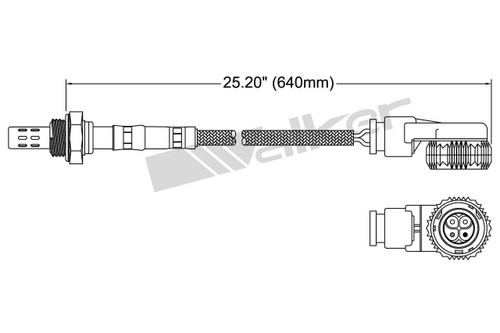 Walker Products Oxygen Sensor 250-24044 for 1995-1996 Mercedes-Benz 2.2L 2.8L (C220, C280, C36 AMG)