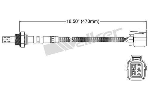 Walker Products Oxygen Sensor 250-24496 for 1999-2004 Land Rover 4.0L 4.6L (Discovery, Freelander, Range Rover)