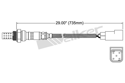 Walker Products Oxygen Sensor 250-24552 for 2003-2007 Ford 1.6L (Fiesta, Ikon)