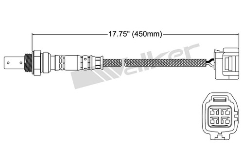 Walker Products Oxygen Sensor 250-54053 for 1999-2003 Jaguar 4.0L (Vanden Plas, XJ8, XJR, XK8)