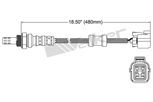 Walker Products Oxygen Sensor 250-24343 for 1998-2005 Acura/Honda 3.2L 1.7L (CL, EL, NSX, TL)