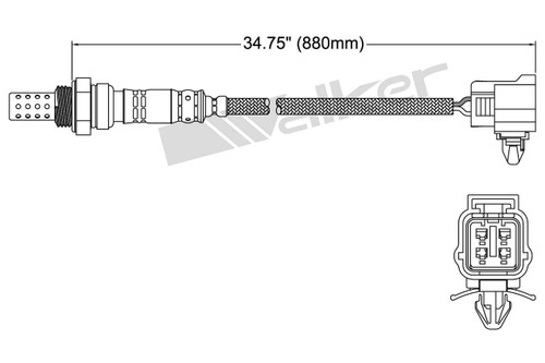 Walker Products Oxygen Sensor 250-24363 for 1999-2001 Mazda 1.6L (Protege)