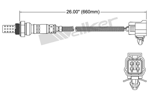 Walker Products Oxygen Sensor 250-24367 for 1999-2003 Mazda 2.5L 2.0L (MPV, Protege, Protege5)