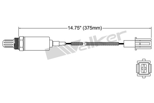 Walker Products Oxygen Sensor 250-21019 for 1984-1989 Ford/Mazda 1.3L 2.6L (Festiva, B2600, RX-7)
