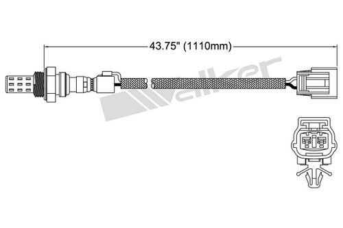 Walker Products Oxygen Sensor 250-22004 for 1989-1993 Mazda 2.2L 2.6L (B2200, B2600)