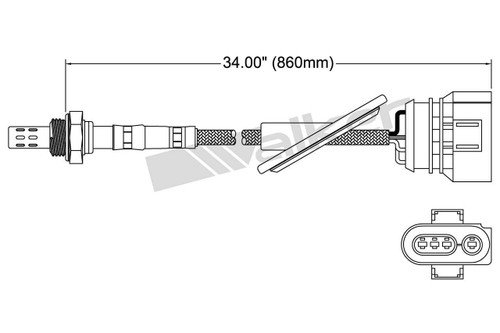 Walker Products Oxygen Sensor 250-24416 - 4-Wire Narrow-Band