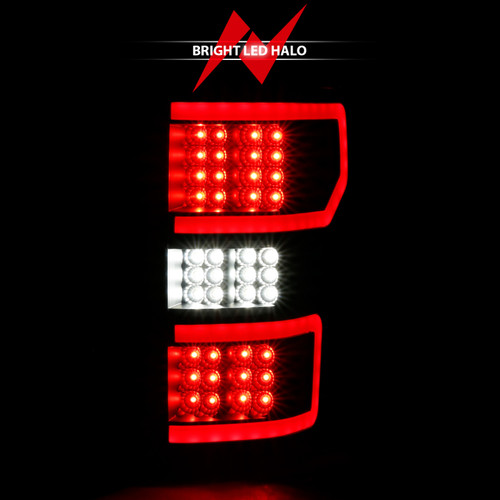 Anzo Black Housing Clear Lens Red Light Bar LED Taillights with Sequential for Ford F-150