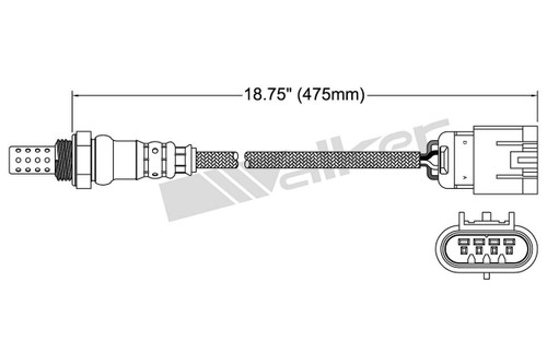Walker Products Oxygen Sensor 250-24739 for 2007-2012 Hyundai/Kia 3.8L 3.3L (Genesis, Genesis Coupe, Santa Fe, Veracruz)