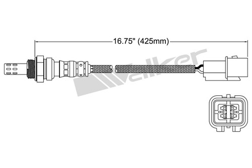 Walker Products Oxygen Sensor 250-24908 for 2010-2019 Hyundai/Kia 3.3L 3.8L (Azera, Genesis, Genesis Coupe, Santa Fe)