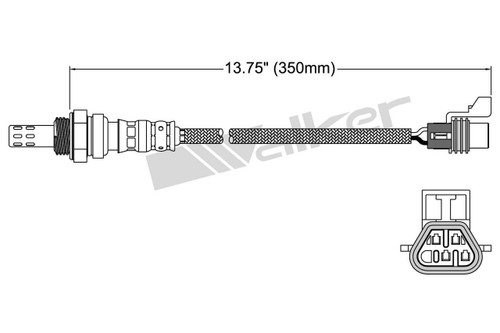 Walker Products Oxygen Sensor 250-24950 for 2006-2007 Buick/Chevrolet/GMC 5.3L 4.3L (Rainier, Express 1500, SSR, Trailblazer)