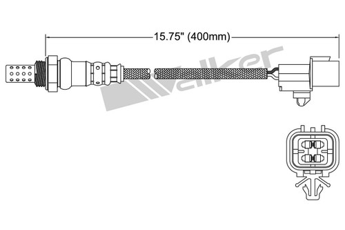 Walker Products Oxygen Sensor 250-24850 for 2009-2021 Chevrolet/Pontiac 1.6L 1.2L (Aveo, Aveo5, Beat, G3)