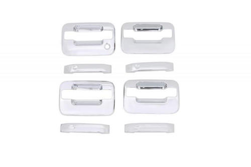 AVS Door Handle Covers (4 Door) 8pc Set - Chrome for 04-14 Ford F-150 (No Keypad/Passenger Keyhole)