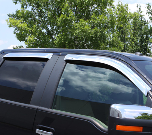 AVS Ventvisor Front & Rear Window Deflectors 4pc for Chevy Colorado Crew Cab 15-18 - Chrome