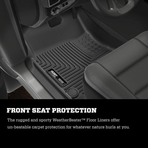 Husky Liners WeatherBeater Black Front & Second Seat Floor Liner for Dodge Ram 1500 Quad Cab