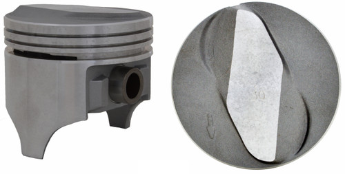 Enginetech P3027(8)060 Cast .060" Oversized Piston Set for 1965-1969 Chevy GMC Pontiac Bel Air Biscayne Brookwood C10 Pickup - Set of 8