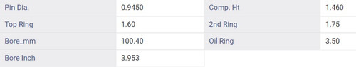 Enginetech P1587(6).75 Cast .75mm Oversized Piston Set for 1990-1994 Ford Mazda Aerostar Explorer Ranger Navajo - Set of 6