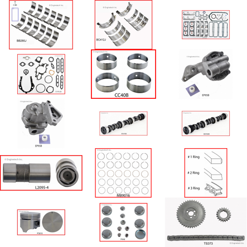 Enginetech MKC173GP Master Engine Rebuild Kit for 1985-1985 Chevy 173 2.8L V6 .040" Over Bore (3.545")