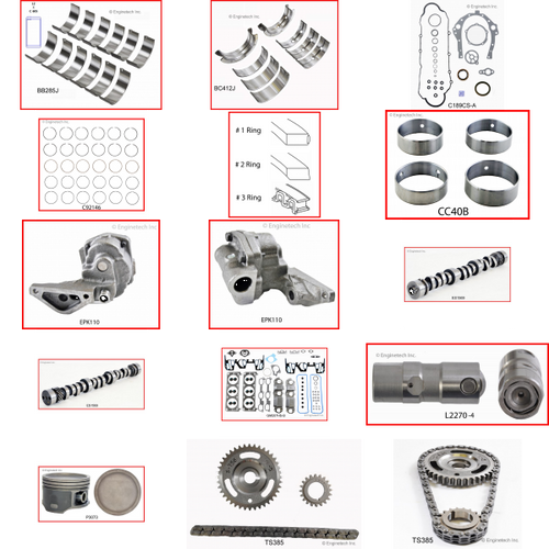 Enginetech MKC207AP Master Engine Rebuild Kit for 1996-1999 Pontiac 207 3.4L V6 .030" Over Bore (3.650")
