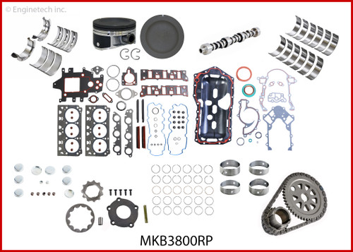 Enginetech MKB3800RP Master Engine Rebuild Kit for 2004-2005 Chevy 3800 3.8L V6 .030" Over Bore (3.830")