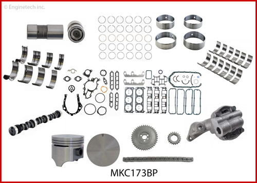Enginetech MKC173BP Master Engine Rebuild Kit for 1981-1985 Chevy 173 2.8L V6 1.5 Over Bore (3.505")