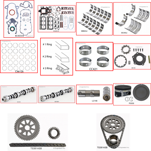 Enginetech MKB3800MP Master Engine Rebuild Kit for 2000-2004 Buick 3800 3.8L V6 Standard Bore (3.800")