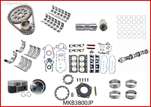 Enginetech MKB3800JP Master Engine Rebuild Kit for 2000-2003 Buick 3800 3.8L V6 .020" Over Bore (3.820")