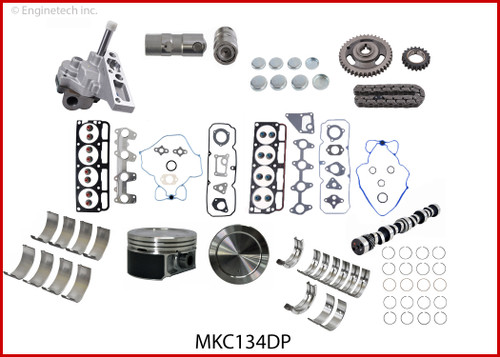 Enginetech MKC134DP Master Engine Rebuild Kit for 1998-2002 Pontiac 134 2.2L 4-Cyl .030" Over Bore (3.535")