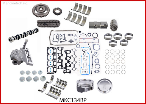 Enginetech MKC134BP Master Engine Rebuild Kit for 1994-1997 Chevy 134 2.2L 4-Cyl .020" Over Bore (3.525")