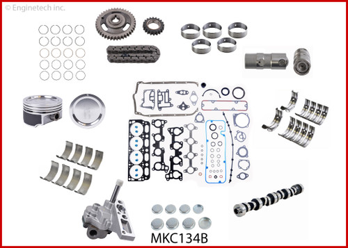 Enginetech MKC134B Master Engine Rebuild Kit for 1994-1997 Chevy 134 2.2L 4-Cyl .030" Over Bore (3.535")