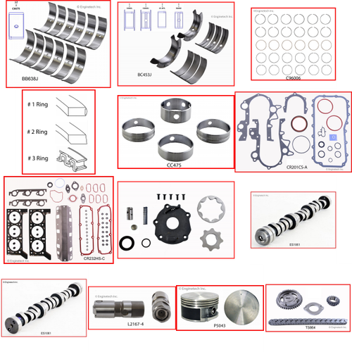 Enginetech MKCR3.8EP Master Engine Rebuild Kit for 2006-2007 Dodge 3.8L V6 Standard Bore (3.780")