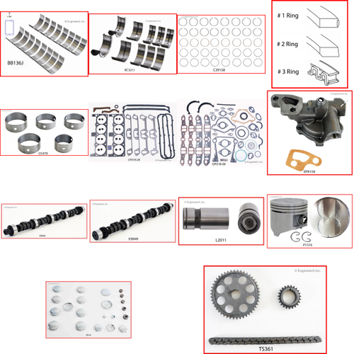 Enginetech MKCR318AP Master Engine Rebuild Kit for 1970-1973 Dodge 5.2L V8 .020" Over Bore (3.930")