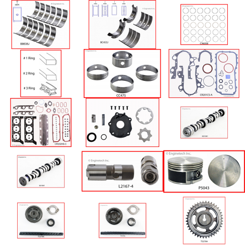 Enginetech MKCR3.8DP Master Engine Rebuild Kit for 2004-2005 Chrysler 3.8L V6 .020" Over Bore (3.800")