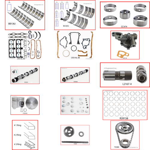 Enginetech MKCR318F Master Engine Rebuild Kit for 1990-1991 Dodge 5.2L V8 .030" Over Bore (3.940")