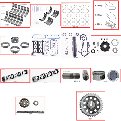 Enginetech MKCR3.8P Master Engine Rebuild Kit for 1991-1997 Chrysler 3.8L V6 .020" Over Bore (3.800")