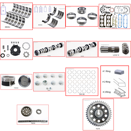 Enginetech MKCR201P Master Engine Rebuild Kit for 1990-1997 Dodge 3.3L V6 .040" Over Bore (3.700")