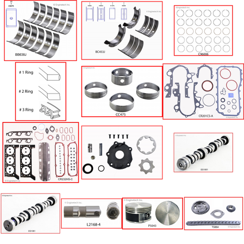Enginetech MKCR3.8FP Master Engine Rebuild Kit for 2007-2007 Chrysler 3.8L V6 .040" Over Bore (3.820")