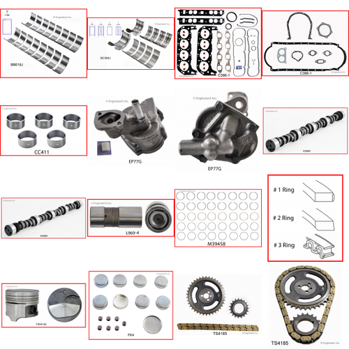 Enginetech MKC366DP Master Engine Rebuild Kit for 1991-1998 Chevy 366 6.0L V8 .030" Over Bore (3.970")