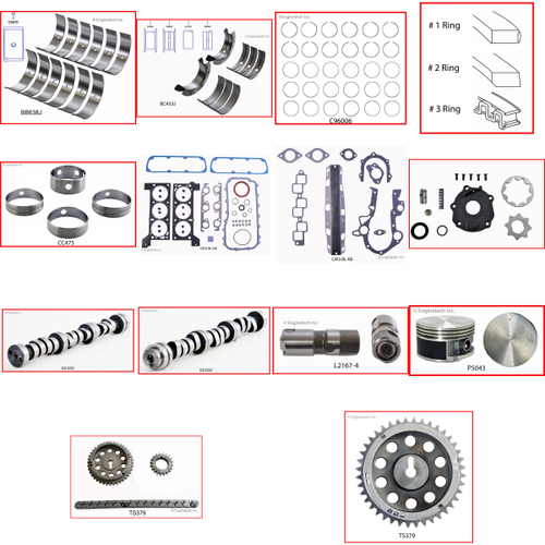 Enginetech MKCR3.8AP Master Engine Rebuild Kit for 1998-1999 Chrysler 3.8L V6 .040" Over Bore (3.820")