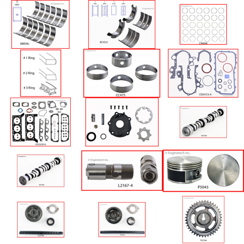 Enginetech MKCR3.8JP Master Engine Rebuild Kit for 2004-2004 Chrysler 3.8L V6 .020" Over Bore (3.800")