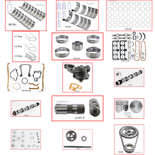 Enginetech MKCR318FP Master Engine Rebuild Kit for 1990-1991 Dodge 5.2L V8 .040" Over Bore (3.950")