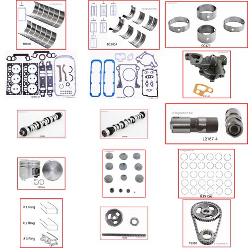 Enginetech MKCR239C Master Engine Rebuild Kit for 1992-1993 Dodge 3.9L V6 .060" Over Bore (3.970")