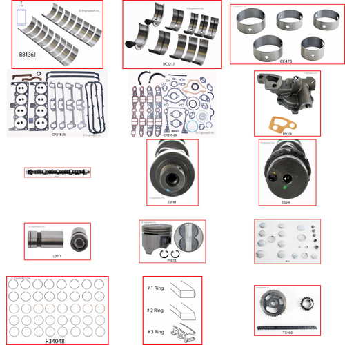 Enginetech MKCR340A Master Engine Rebuild Kit for 1968-1971 Plymouth 5.6L V8 .040" Over Bore (4.080")