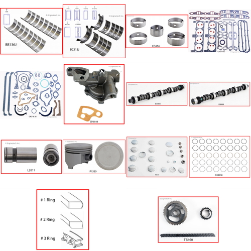 Enginetech MKCR360B Master Engine Rebuild Kit for 1980-1988 Dodge 5.9L V8 .040" Over Bore (4.040")